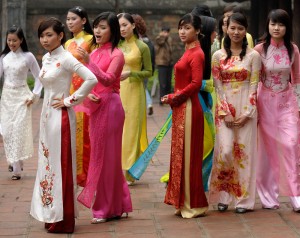 Vietnamese ao dai traditional dress in Vietnam for female