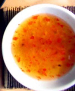 simple fish sauce dipping just add sugar, chili and lime